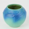 A Van Briggle Arts And Crafts Pottery Blue Ceramic Leaves Vase no. 510 c.1920s