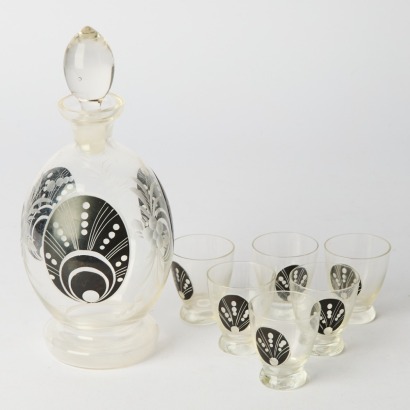 A Bohemia Decater and Glasses