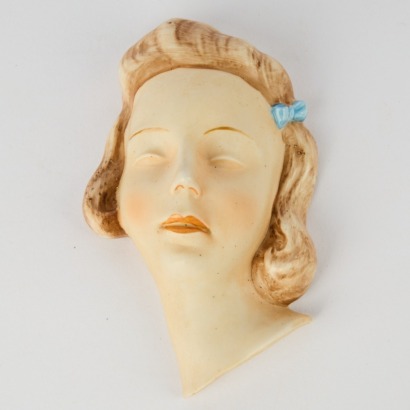An Art Deco Ceramic Female Wall Mask
