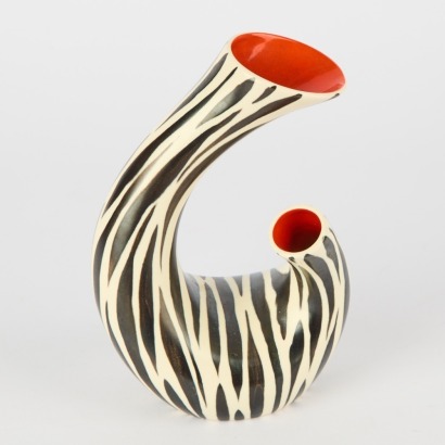 A Beswick Zebrette Vase by Albert Hallam and James Hayward c. 1950s