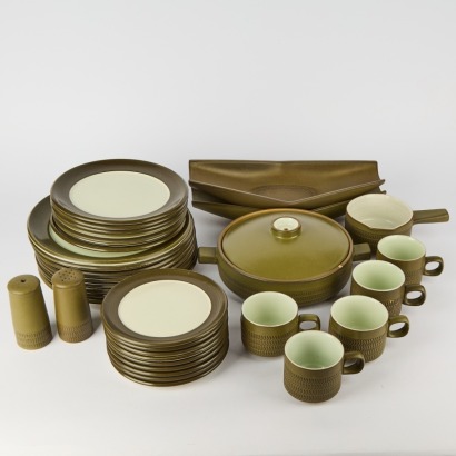 A Denby Chevron Complete Dinner Set