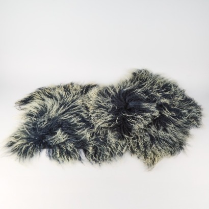 A Pair of Petrol Blue Tibetan Lamb Cushion Covers
