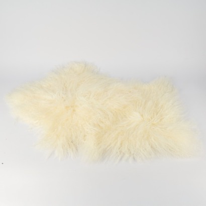 A Pair of Ivory Tibetan Lamb Cushion Covers