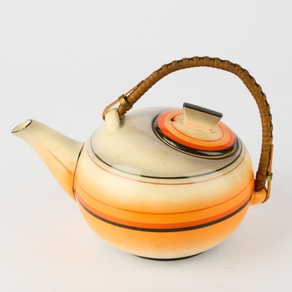 An Art Deco Ceramic Teapot (Mocha) By Gustav Bihl Ledvice, Czechoslovakia c.1960s