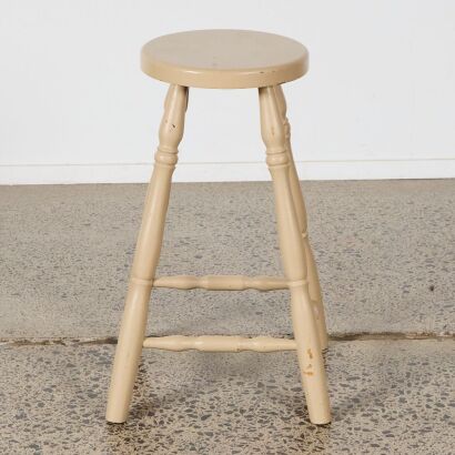 A Vintage Painted Kitchen Stool