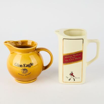 A Trio Vintage Scotch Whisky Bar Jugs Johnnie Walker, McCallums & Glen Eagle