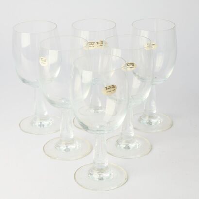 A Boxed Set of Six Thomas Germany Vin Rouge Crystal Glasses