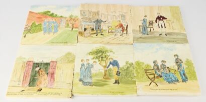 A Collection of 14 Minton Hand-Painted Tiles