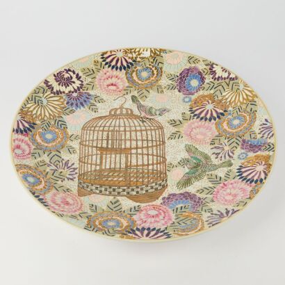 A Chinese 20th Century Painted 'Flowers and Birds' Charger