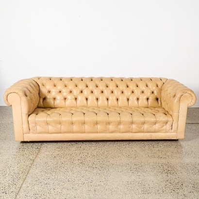 A Large Leather Chesterfield Sofa