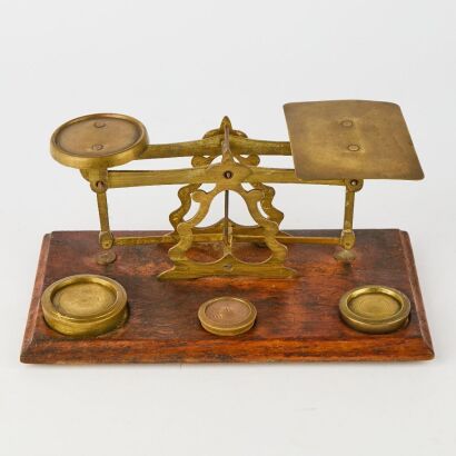A Set of Antique Brass Postal Scales Made in England