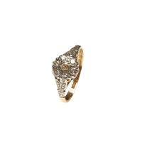 A vintage diamond cluster ring, set with seven old brilliant cut diamonds of total estimated weight 0.70 carats. 18ct yellow gold. Weight 2.52 grams. Size N.