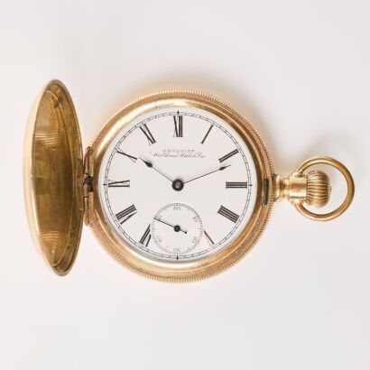 14ct Gold Filled, 52mm Waltham Full Hunter, Lever Movement Pocket Watch, circa 1895