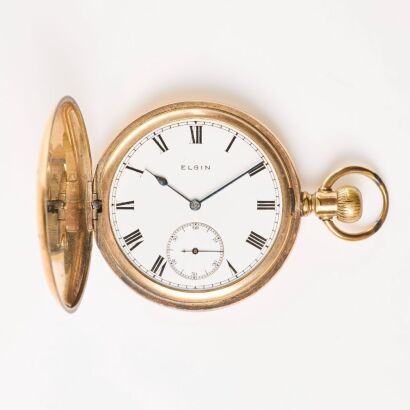 Gold Plated, 50mm Elgin Full Hunter Pocket Watch, circa 1915