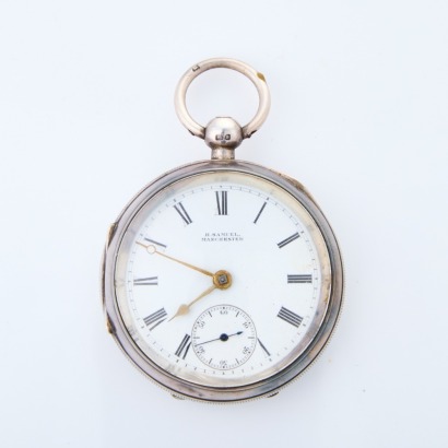 Sterling Silver, 50mm H. Samuel Open Faced Key Wind Pocket Watch