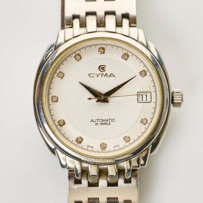 Stainless Steel, 35mm Cyma Automatic Wristwatch