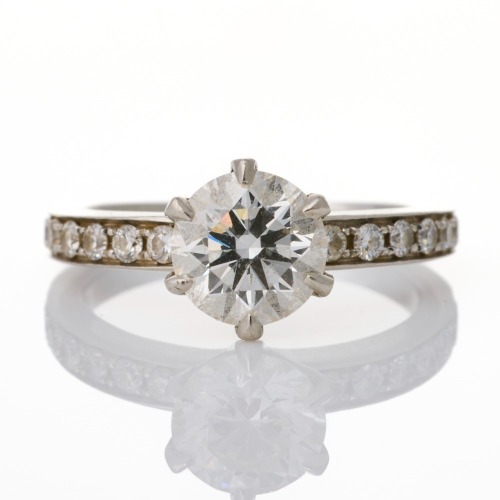 Partridge Jewellers, Platinum, 1.20ct Round Brilliant / .25ct Diamond Ring, GIA certified