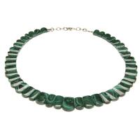 A malachite collar, of graduated panel design.