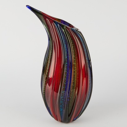 An Art Glass Vase with Internal Glitter