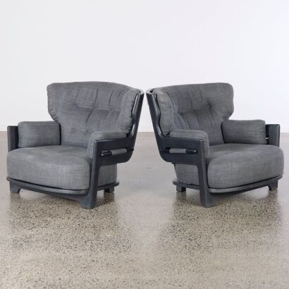 A Pair Of Denis Chairs by Guillerme Et Chambron for Votre Maison, France c. 1970