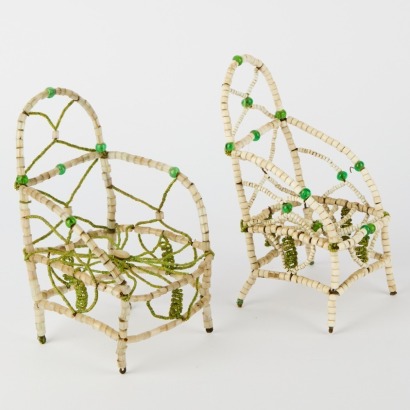 A Pair of Vintage Miniature Bead Chairs