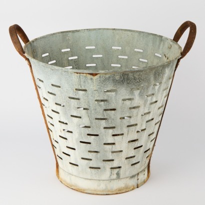 A Zinc Olive Collecting Bucket