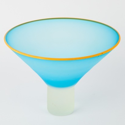 A Conical Acid Etched Bowl by Giovanni Glass - John Croucher & John Leggott - 1994