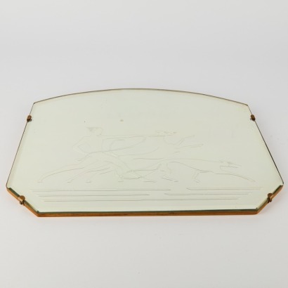 An Art Deco Diana And Her Dogs Mirror