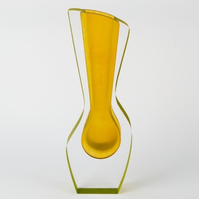 A Signed Cec LePage Lucite Vase c.1990s