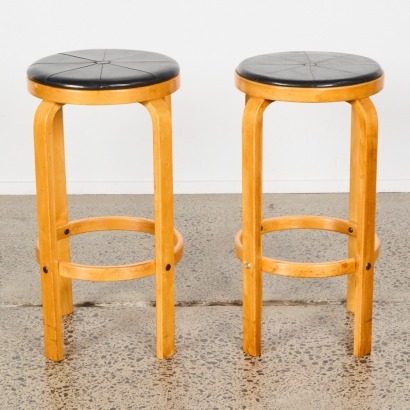 A Pair of Vintage Alvar Style Stools