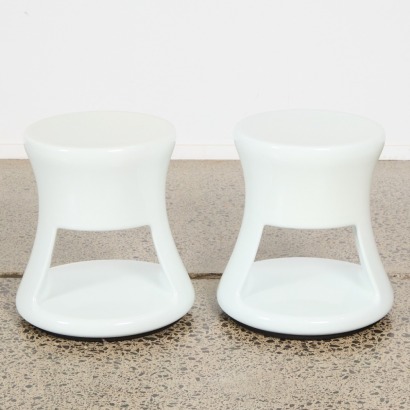 A Pair of EBO Stools by Bontempi