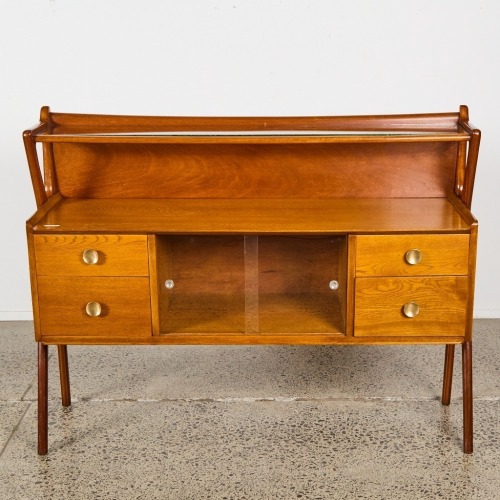 A Mid-Century Oak and Mahogany Sideboard