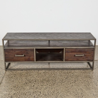 A Chocolate Brown Chevron Media Unit