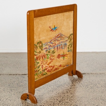 A Vintage Fire Screen with Māori Motif