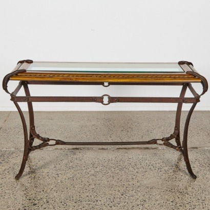 An Adnet Hermes Style Equestrian Console Table