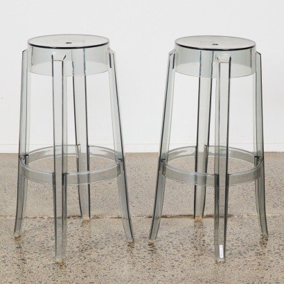 A Pair of Kartell Ghost style Barstools