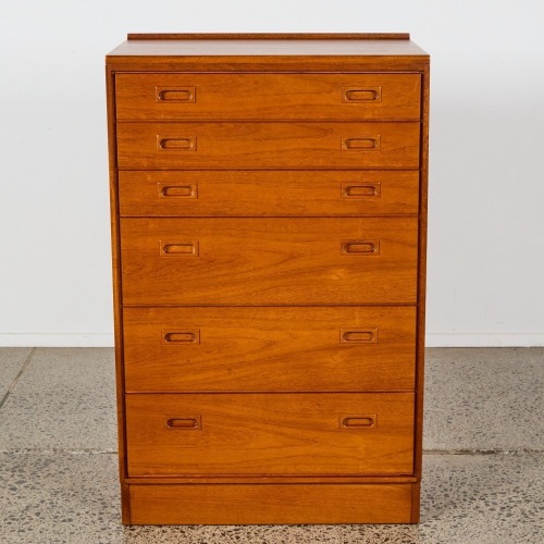 A Teak Mid Century Six Drawer Unit by Golden Key Furniture