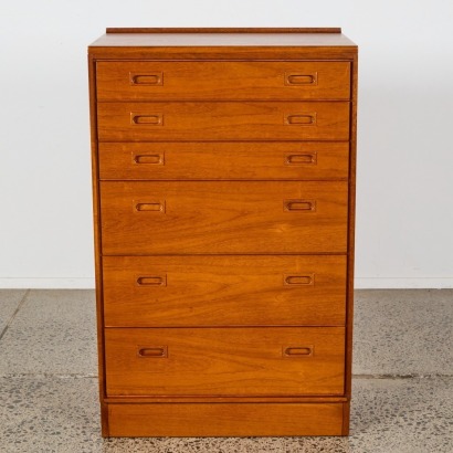 A Teak Mid Century Six Drawer Unit by Golden Key Furniture