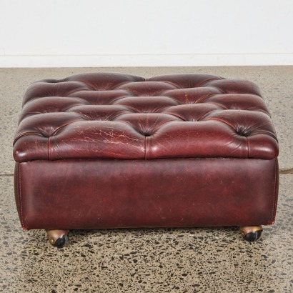 A Chesterfield Buttonback Storage Stool