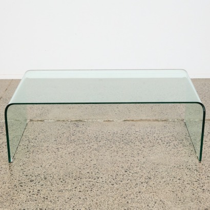 A Postmodern Waterfall Glass Coffee Table