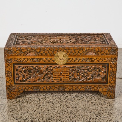 A Beautifully Carved Camphor Chest
