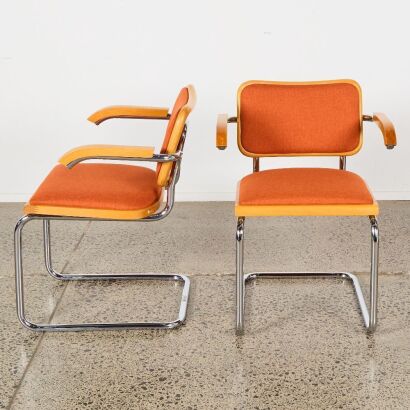 A Pair of Cesca Style Cantilever Armchairs by Furnware, New Zealand