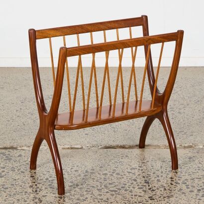 A Mid-Century Wishbone Magazine Rack