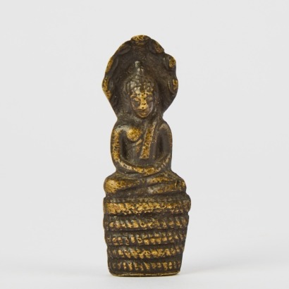 A 19th Century Chinese Tibetan or Nepalese Gilt Bronze Small Buddha