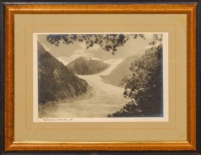 J LLOYD WILSON Fox Glacier West Coast Silver Gelatin Print
