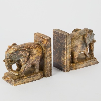 A Pair of Crushed Marble Bookends