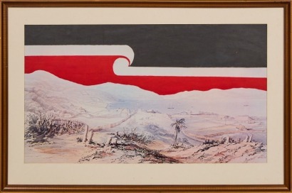 TANGATA WHENUA Overpaint On Vintage Print
