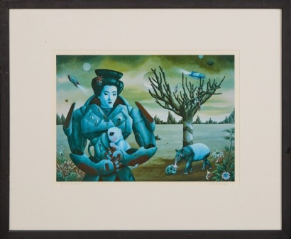 A Scott F. Sheidly Surreal Print &ldquo;Trinity Goddess&rdquo;