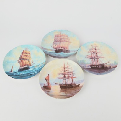 A Set of Four Temuka Nautical Themed Wall Plates