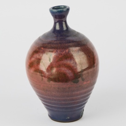 A Large Mirek Smisek Vase With Purple And Pink Glazes